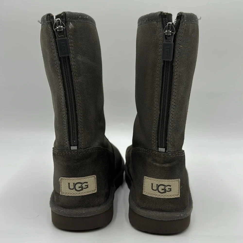 UGG Lil Sunshine II Back Zipper Gray Suede Kids Boots Size 1